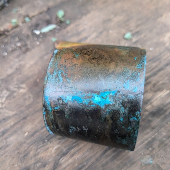 SOLD ETSY-Wide Patina Cuff Bracelet - Picture 7 of 11